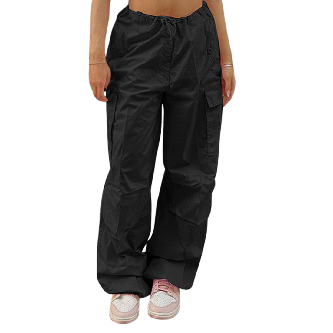 Loose Fit Ultra-Relaxed High-Waist Drawstring Trousers with Pockets